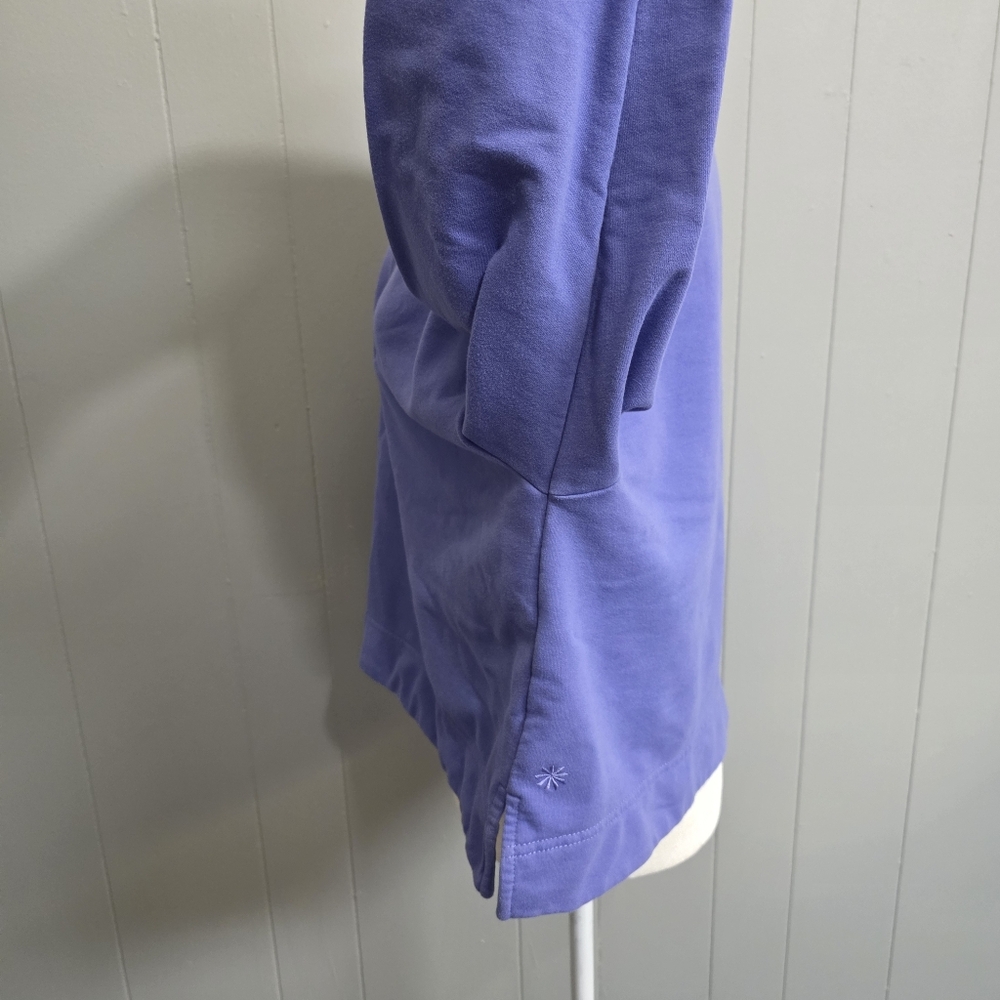 Athleta Retroterry Dark Adonis Purple Polo Sweatshirt Cozy Athletic Size M - Picture 8 of 13